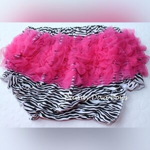 Hot Pink and Zebra Ruffle Diaper Cover